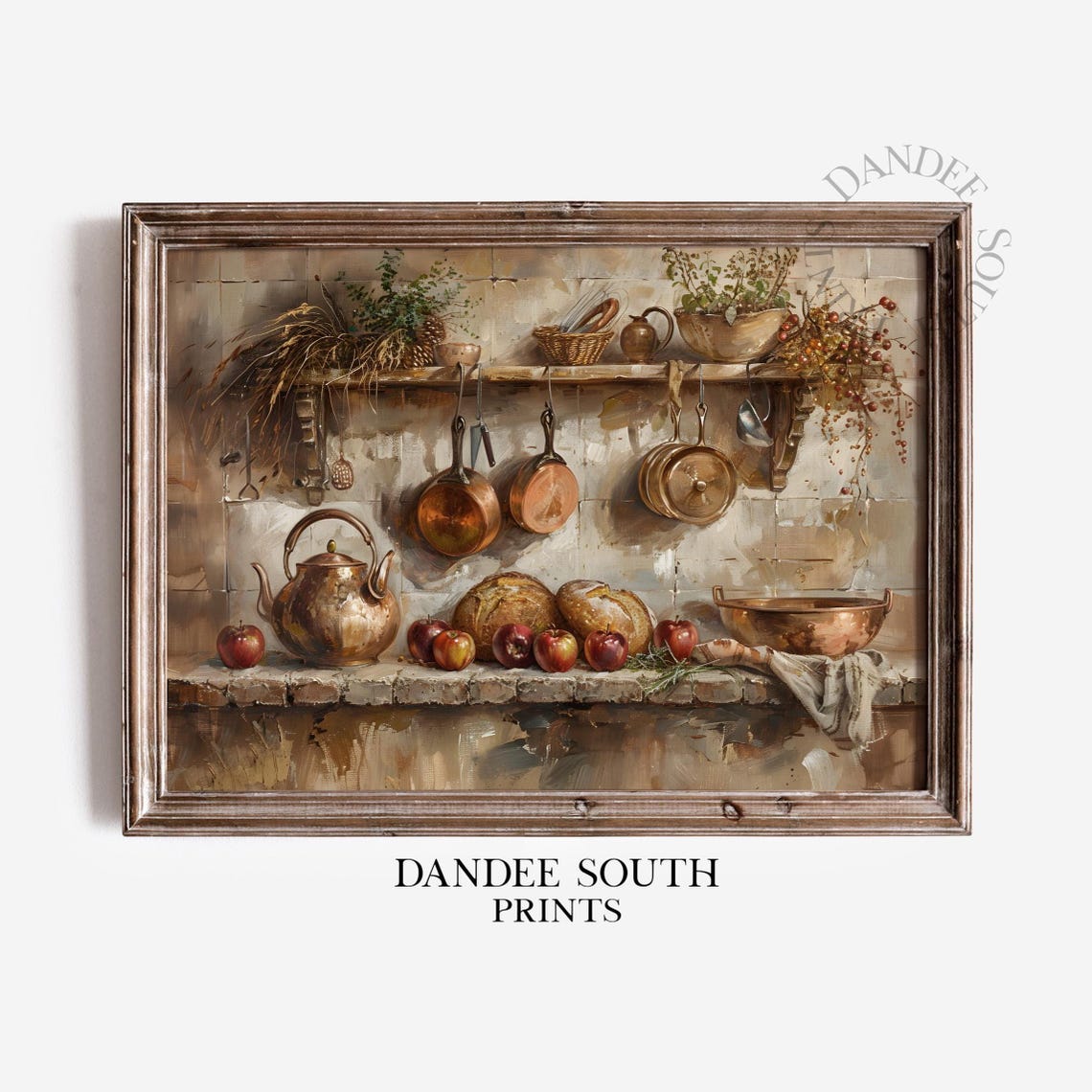 Rustic Farmhouse Kitchen Still Life Oil Painting Style Poster
