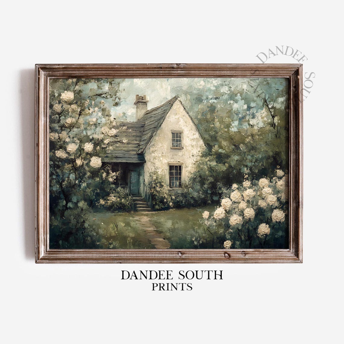 Wall Art Landscape Oil Painting Vintage Wildflowers Floral Country Cottage Farmhouse Decor 218