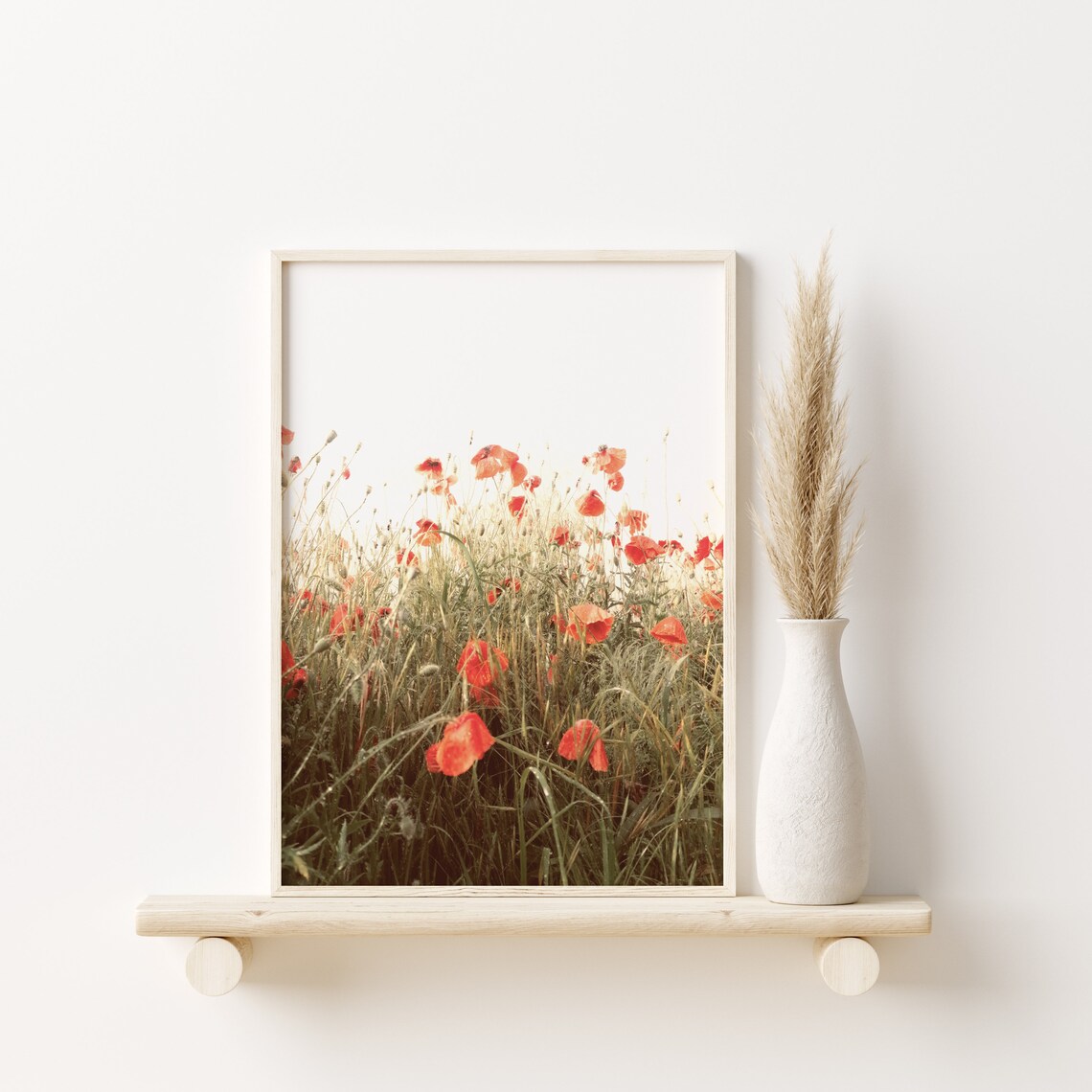 Poppy Field Print, Farm Poppies Wild Flowers