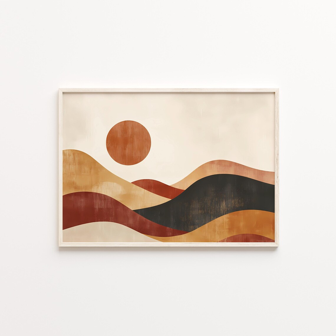 Abstract Terracotta Landscape Art Print, Modern Boho