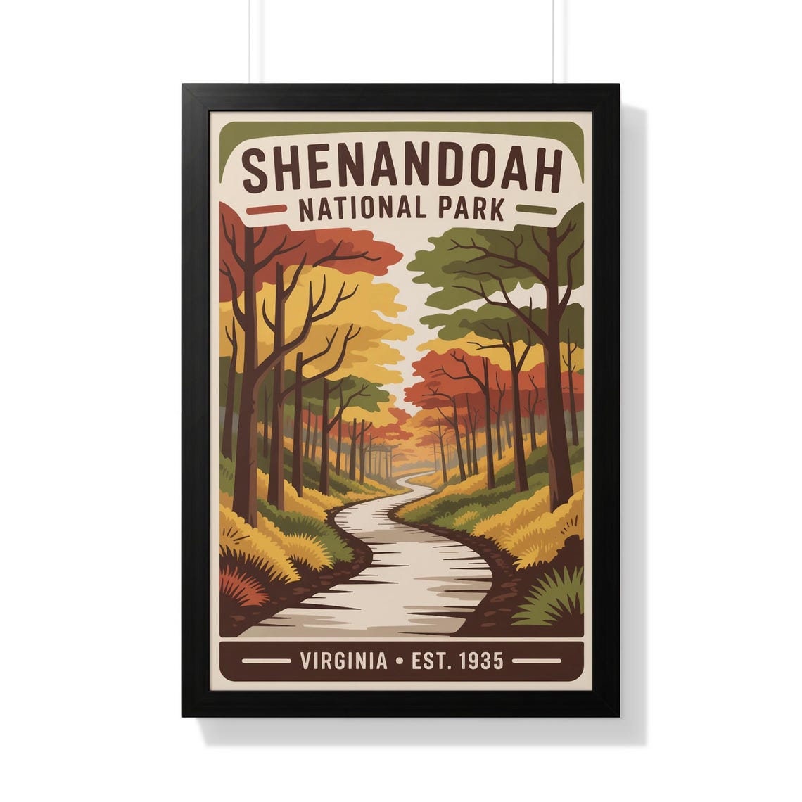 Shenandoah National Park Poster Vintage Autumn Scenery Wall Art