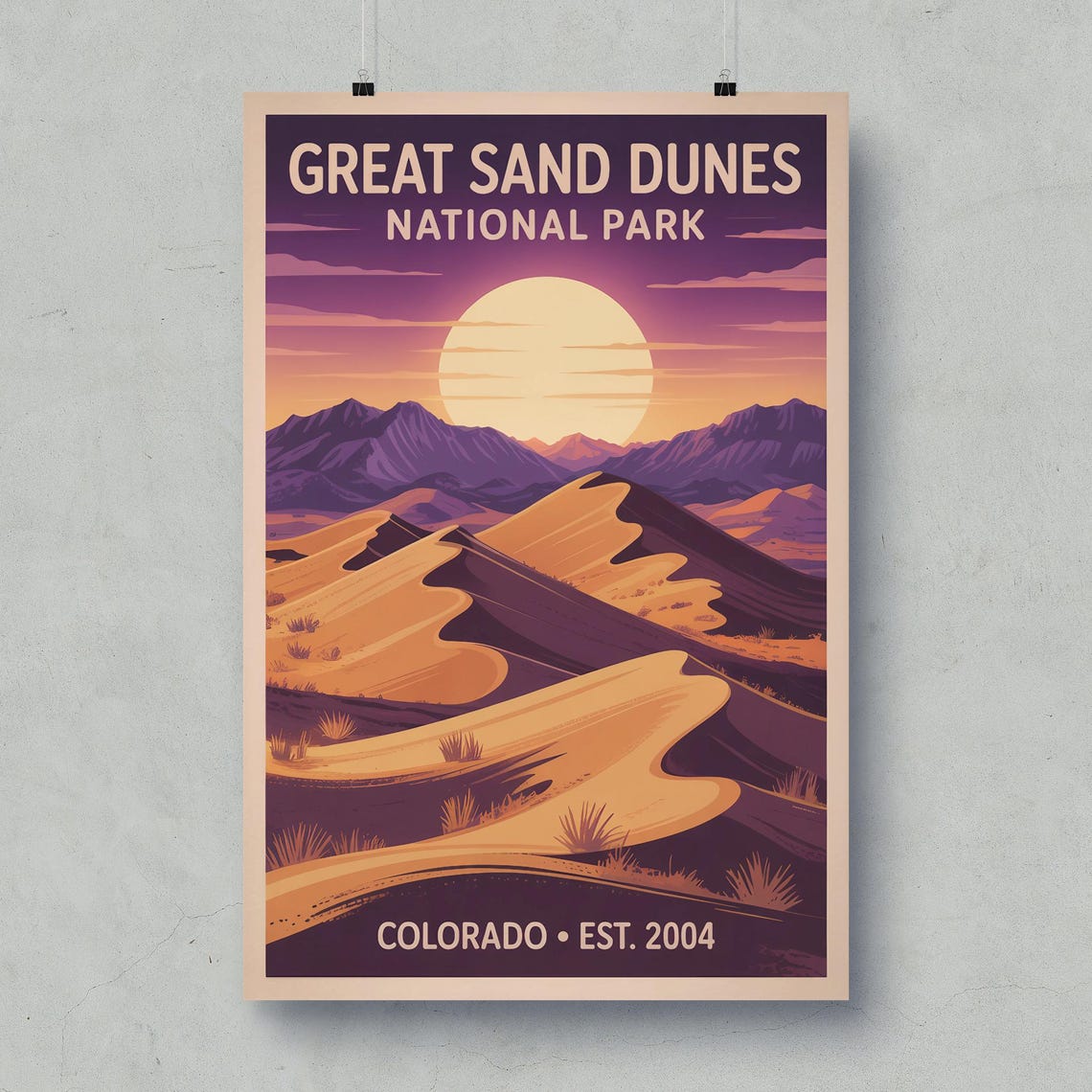 Great Sand Dunes National Park Colorado Sunset Desert Poster