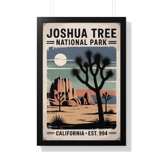 Joshua Tree National Park California Night Desert Moonlight Poster