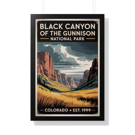 Black Canyon Gunnison National Park Colorado Cliffs Vintage Poster