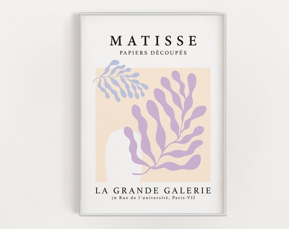 Henri Matisse Danish Pastel Room Decor Poster Abstract Art Pastel Peach Pastel Purple Home Decoration