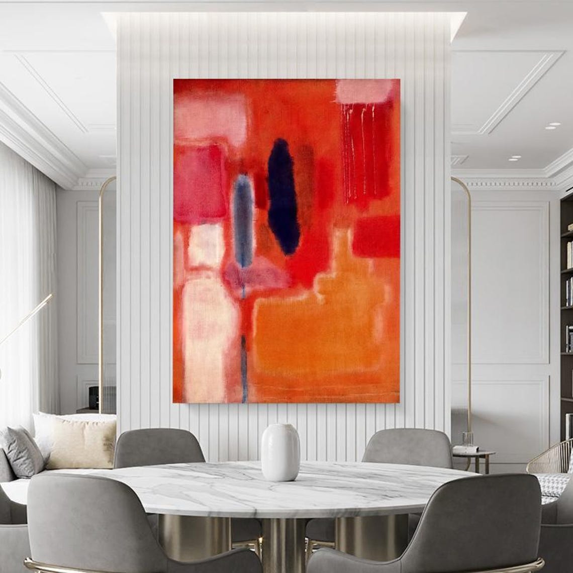 Rothko Style Warm Red Orange Color Field Abstract Art Poster - Image 3