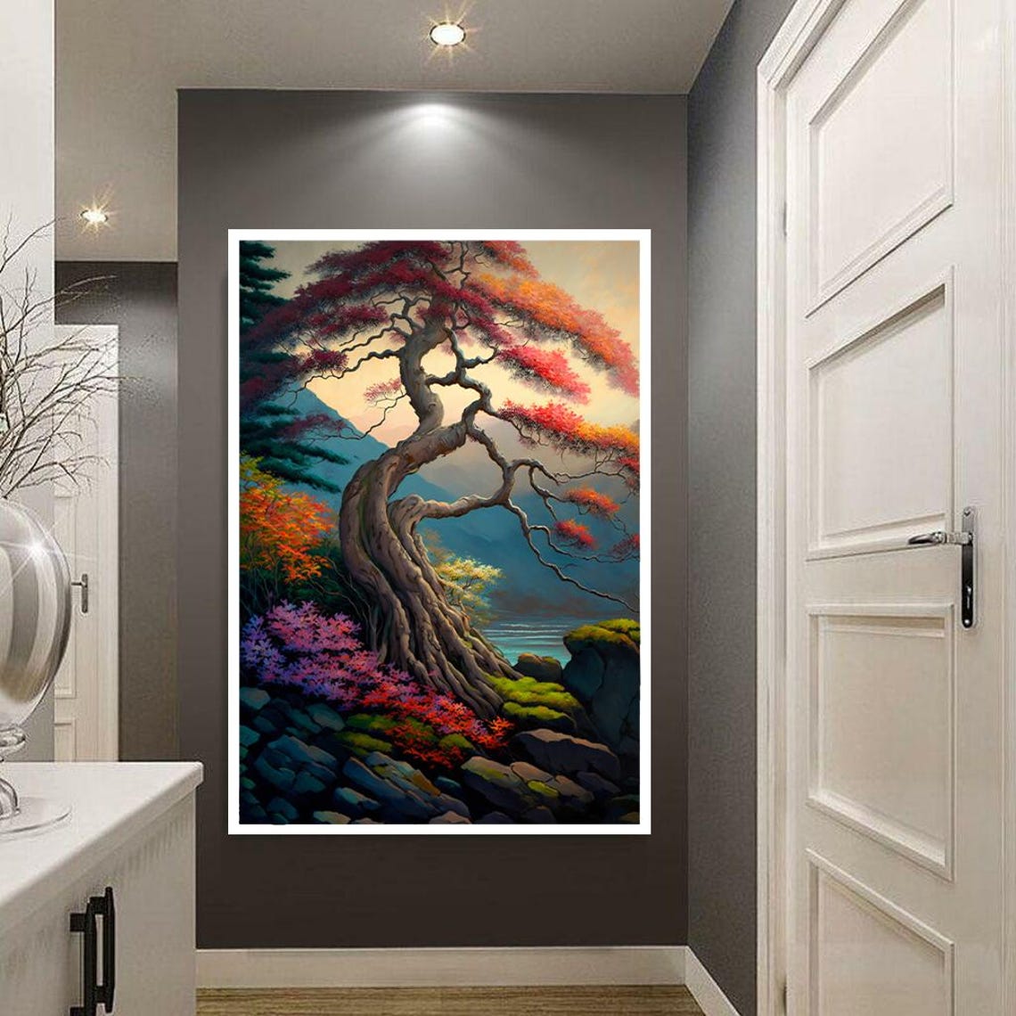 Surreal Tree Print Art Abstract Tree Print Art Ready To Hang Wall Decor Colorful Tree Print Art Global Warming Art - Image 5
