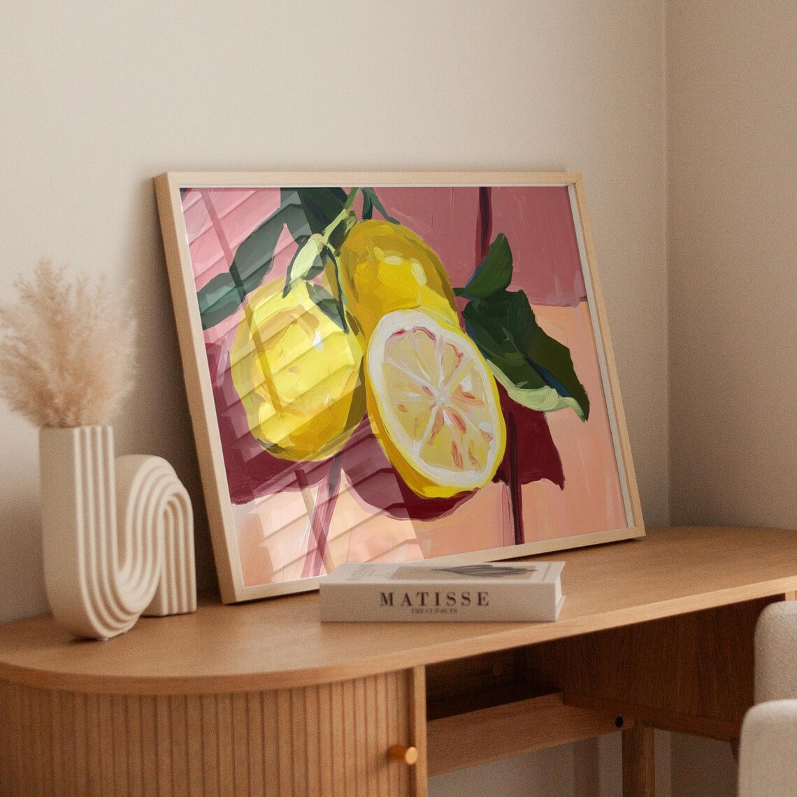 Lemon Wall Art Print Yellow Kitchen Decor Maximalist Fruit Art Summer Kitchen Print Trendy Gallery Wall - Image 3