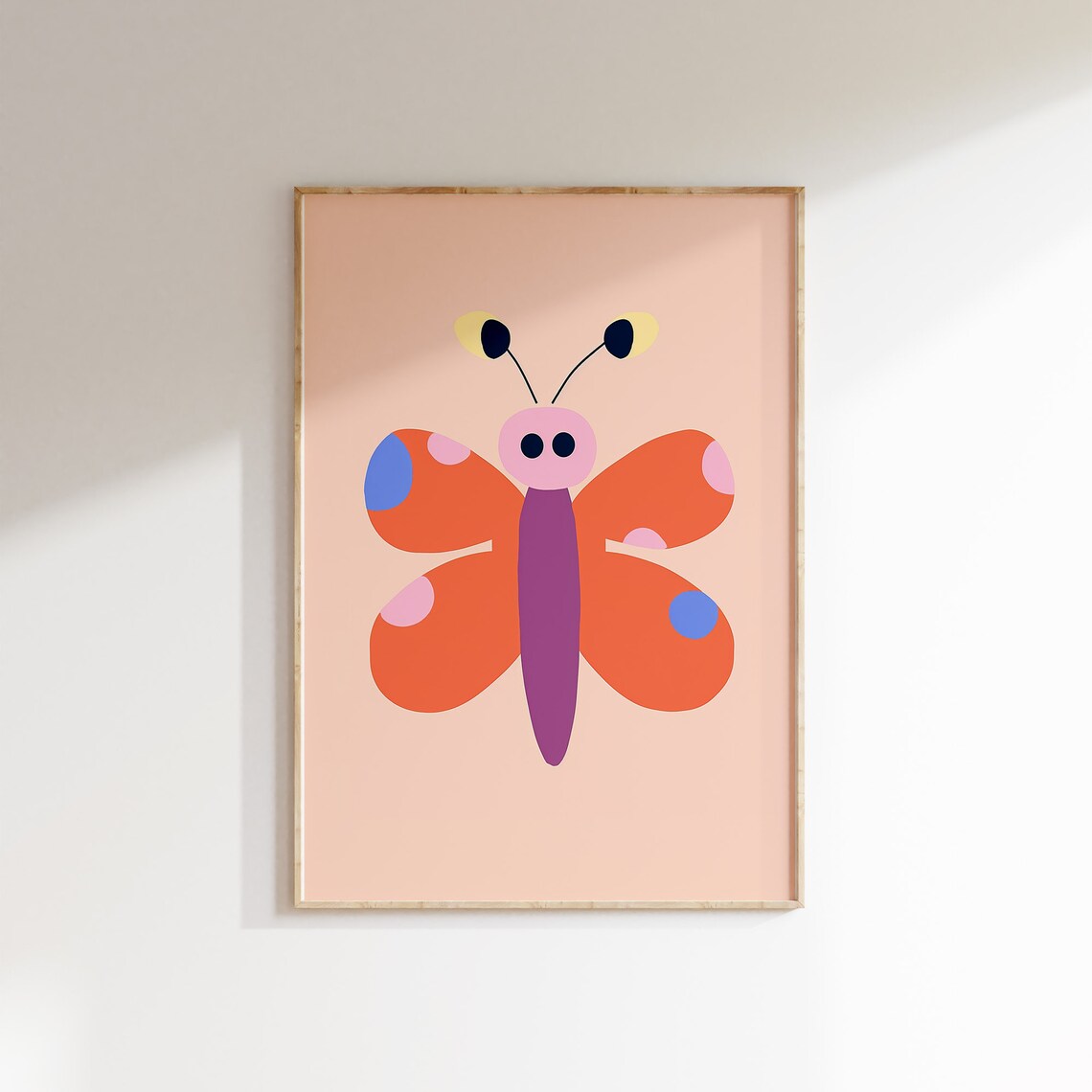 Adorable Butterfly Art Poster for Nursery in Playful Pastel Style - Image 2