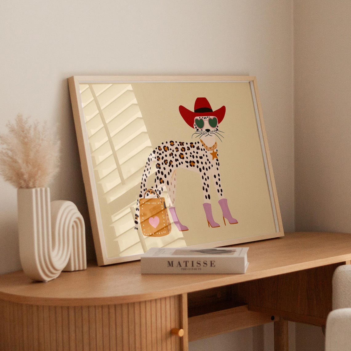 Cowboy Leopard Red Hat Heart Sunglasses Purple Boots Kids Wall Poster - Image 5