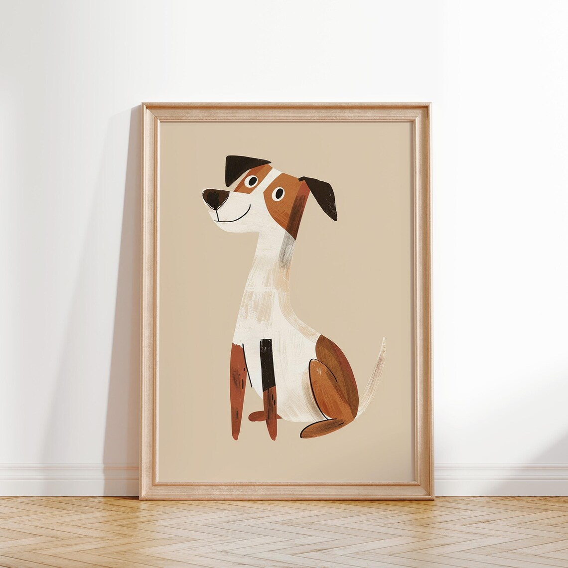 Modern Geometric Dog Kids Room Print Minimalist Puppy Nursery Decor - Image 2