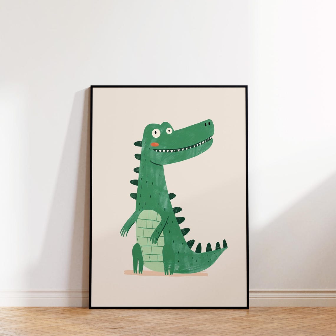 Cute Crocodile Wall Art Print Gender Neutral Nursery Decor Playroom Animal Art Wall Art