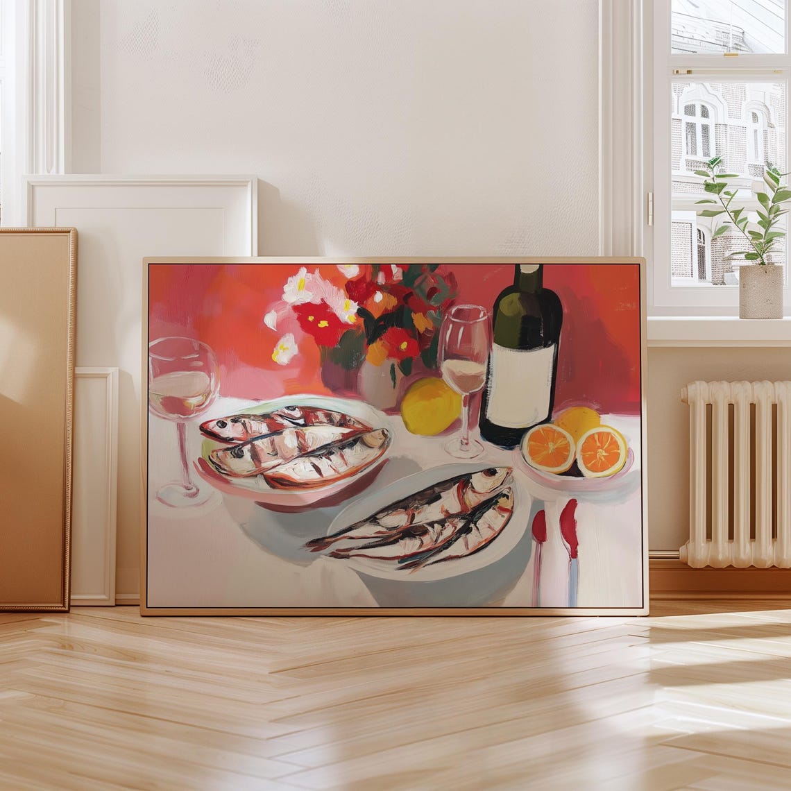 Mediterranean Fish Wall Art Seafood Kitchen Print Maximalist Food Art Restaurant Decor Trendy Kitchen Art - Image 2