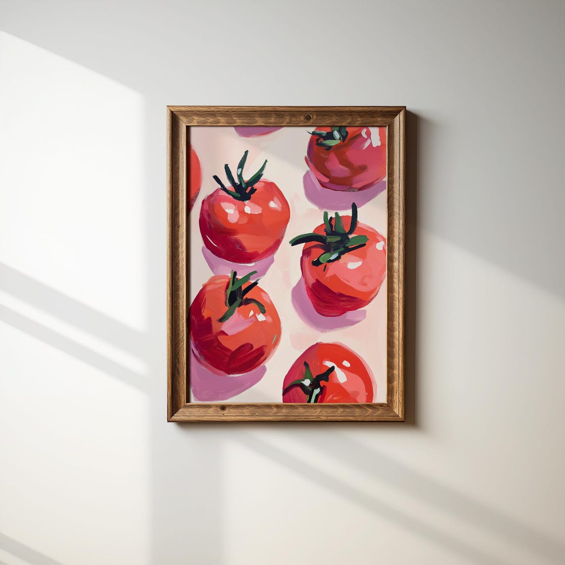 Vibrant Red Tomatoes Painterly Still Life Dopamine Kitchen Art Poster