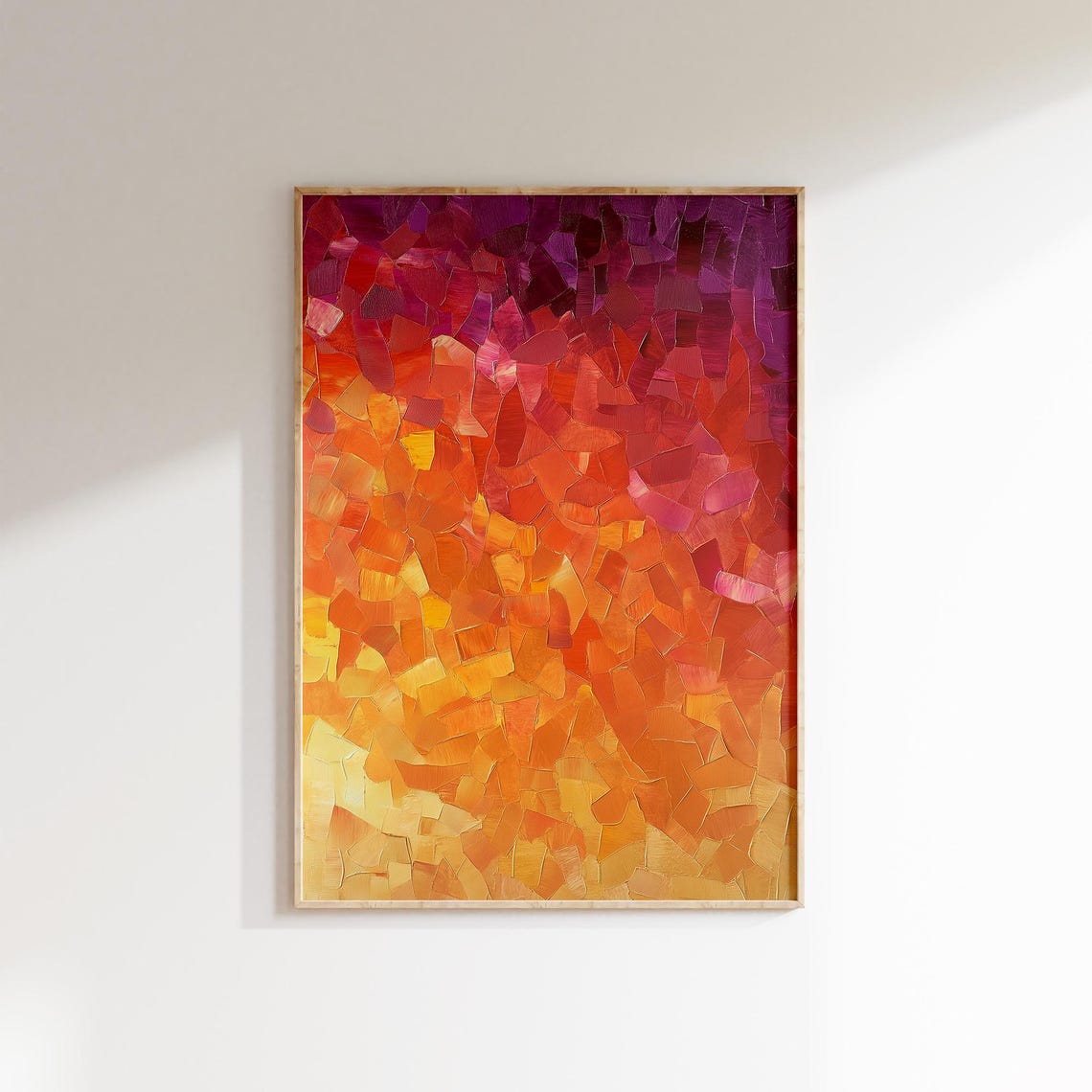 Violet Red Orange Gold Sunset Ombre Textured Abstract Art Poster