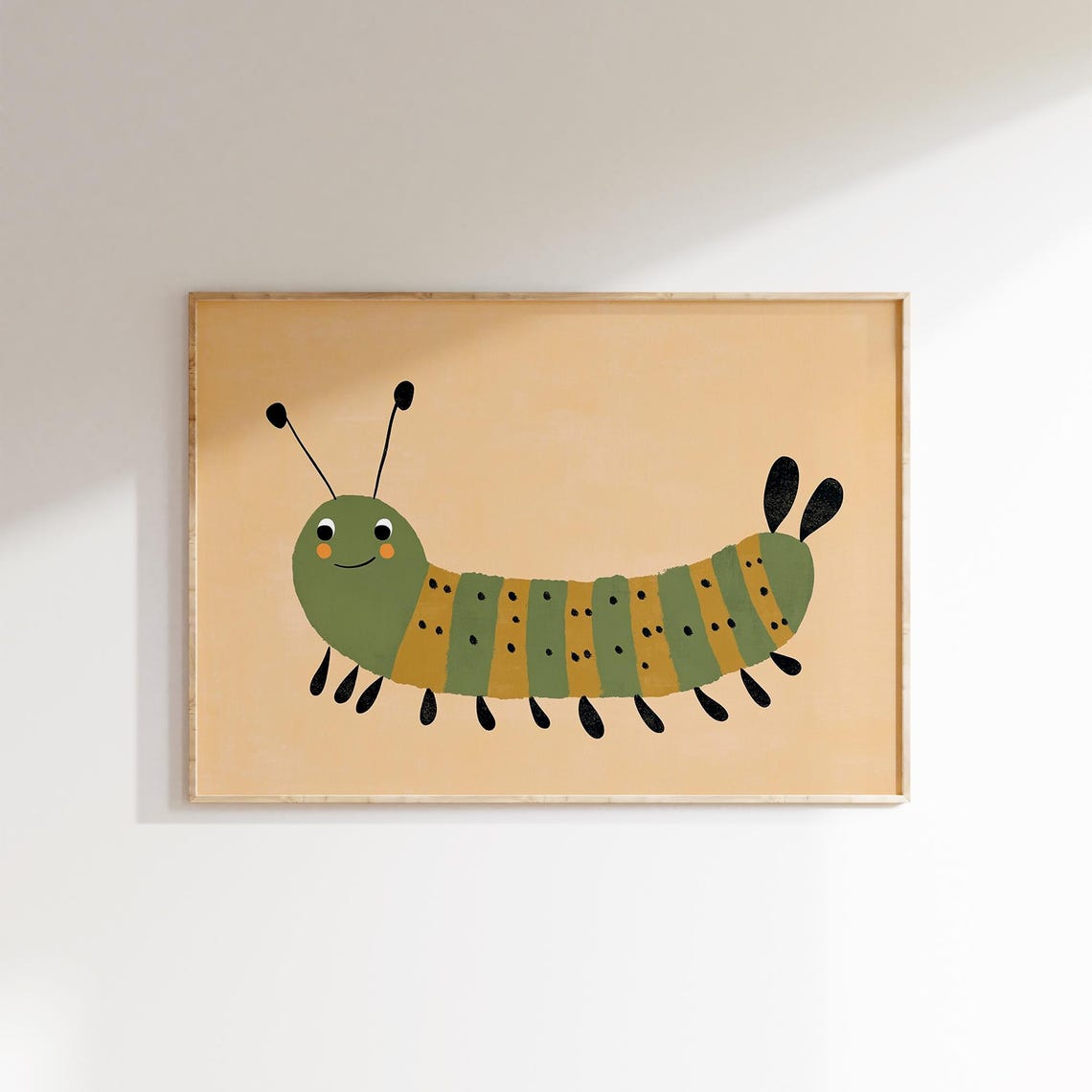 Caterpillar Wall Art Print Kids Insect Nursery Room Decor Playroom Print Eclectic Nursery