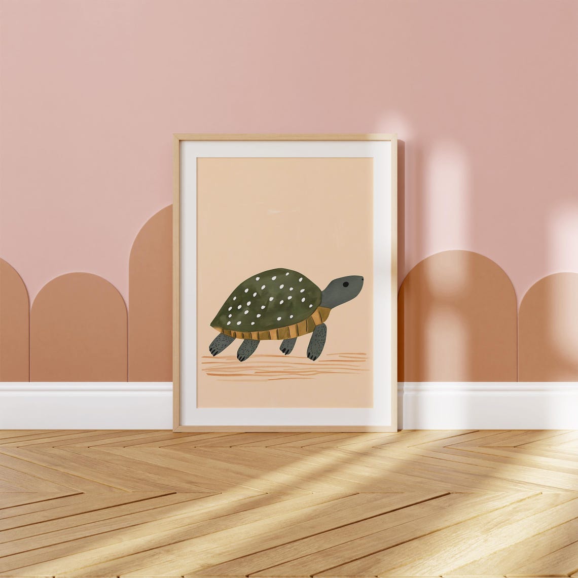 Cute Spotted Turtle Boho Neutral Modern Nursery Kids Art Poster - Image 5