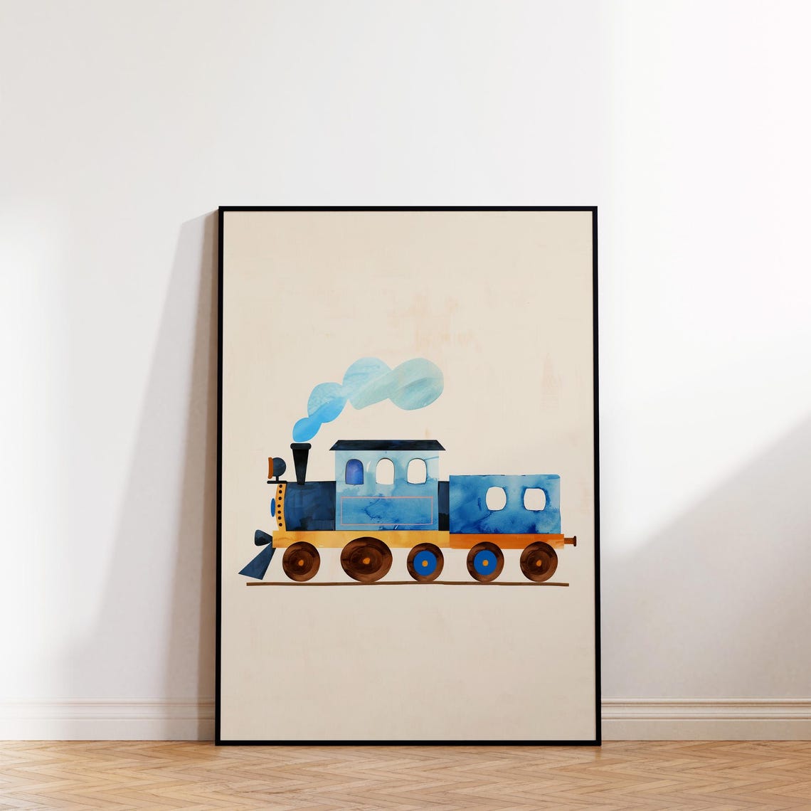 Blue Train Wall Art Boys Room Decor Nursery Poster Kids Room Wall Art - Image 2