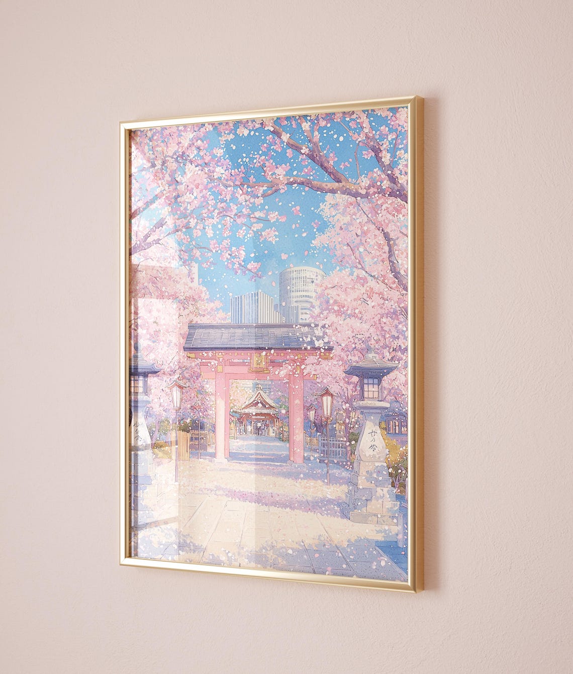 Japanese Temple Cherry Blossom Pink Torii Gate Spring Japan Poster - Image 2