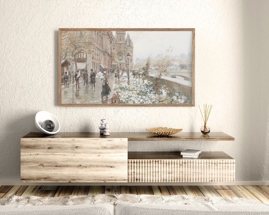 Paris Flower Market Vintage City Street Art Print - Image 3