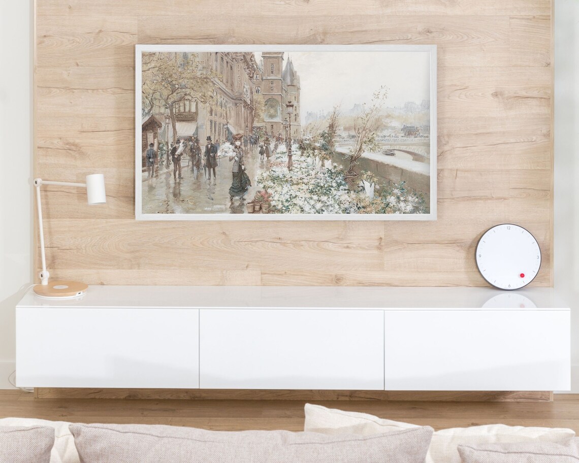 Paris Flower Market Vintage City Street Art Print - Image 2