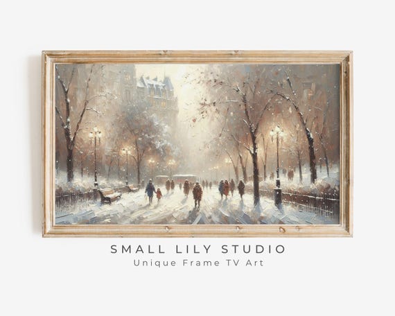 Walking In The Winter Snow, Vintage Winter Landscape Art Print