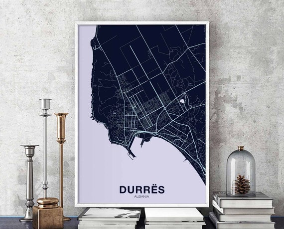 Durres Albania Poster Color Hometown City Print Modern Home Decor Office Decoration Wall Art Dorm Bedroom Gift