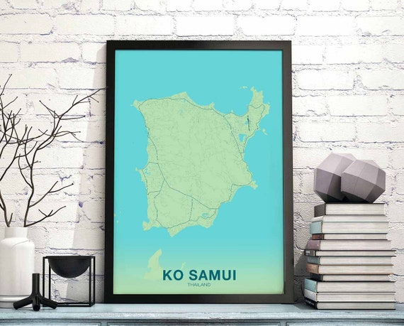 Ko Samui Thailand Poster Color Hometown City Print Modern Home Decor Office Decoration Wall Art Dorm Bedroom Gift