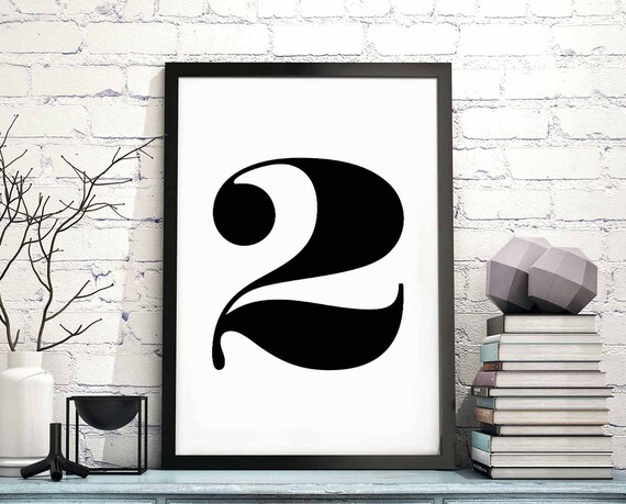 Two Number Character Type Poster, Minimal Art