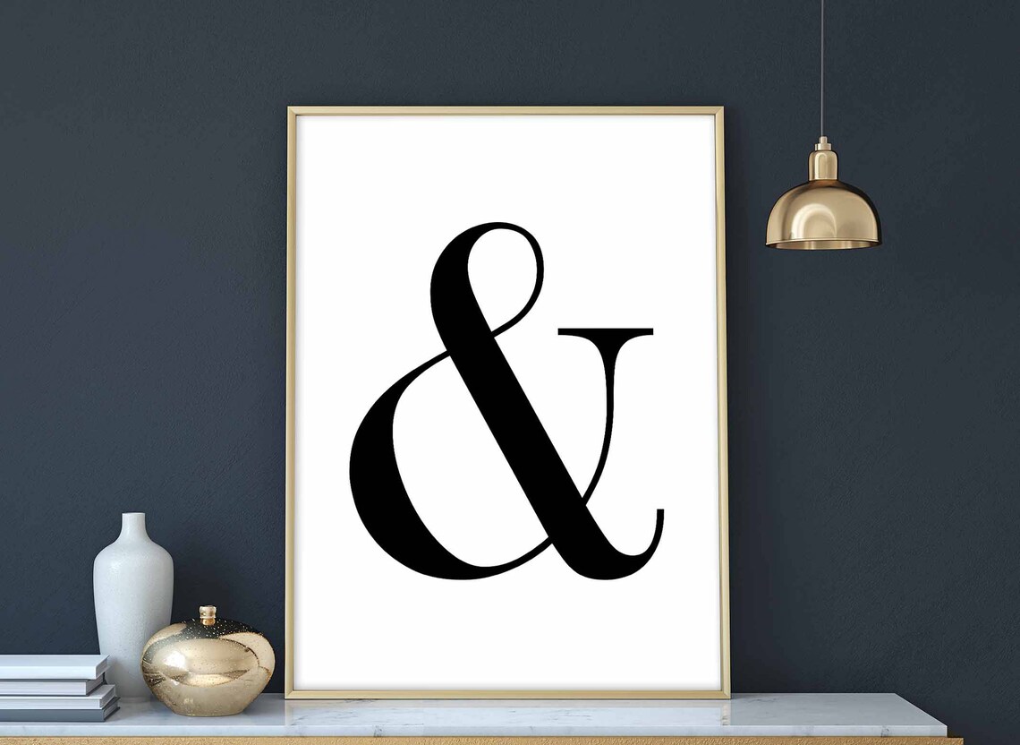 Ampersand Character Type Poster, Nordic Minimal Art