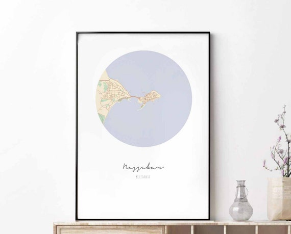 Nessebar Bulgaria Map Poster Wall Decor Design Modern Minimal Nordic Travel Bedroom Home Art Vintage Retro Dorm Nursery Housewarming