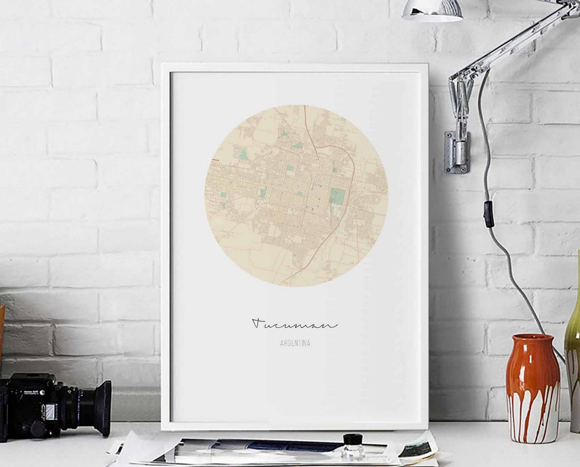 Tucuman Argentina Minimalist Circle City Map Modern Home Poster