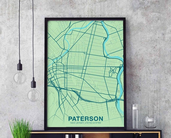 Peterson New Jersey Nj Usa Poster Color Hometown City Print Modern Home Decor Office Decoration Wall Art Dorm Bedroom Gift