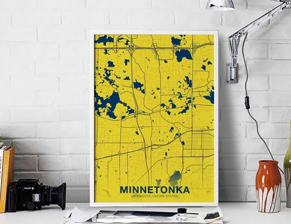 Minnetonka Minnesota Mn Usa Poster Color Hometown City Print Modern Home Decor Office Decoration Wall Art Dorm Bedroom Gift