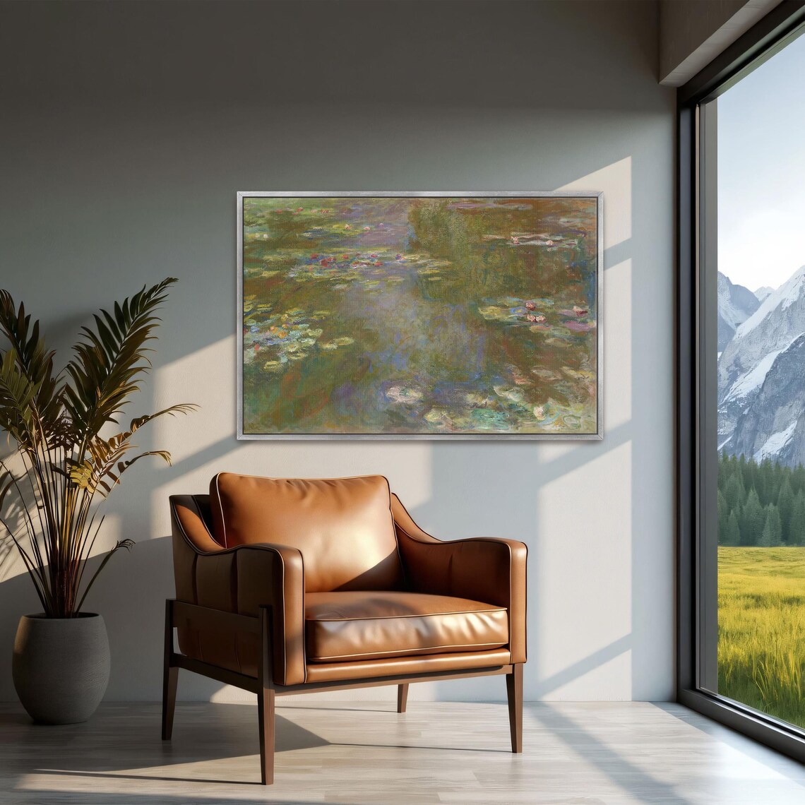 Claude Monet Water Lily Pond With Floating Blossoms Art Print - Image 2