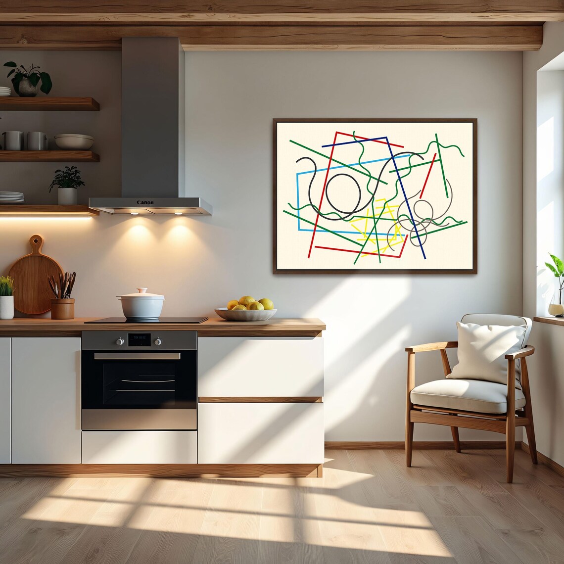 Colorful Abstract Geometric Line Composition In Primary Hues Poster - Image 5
