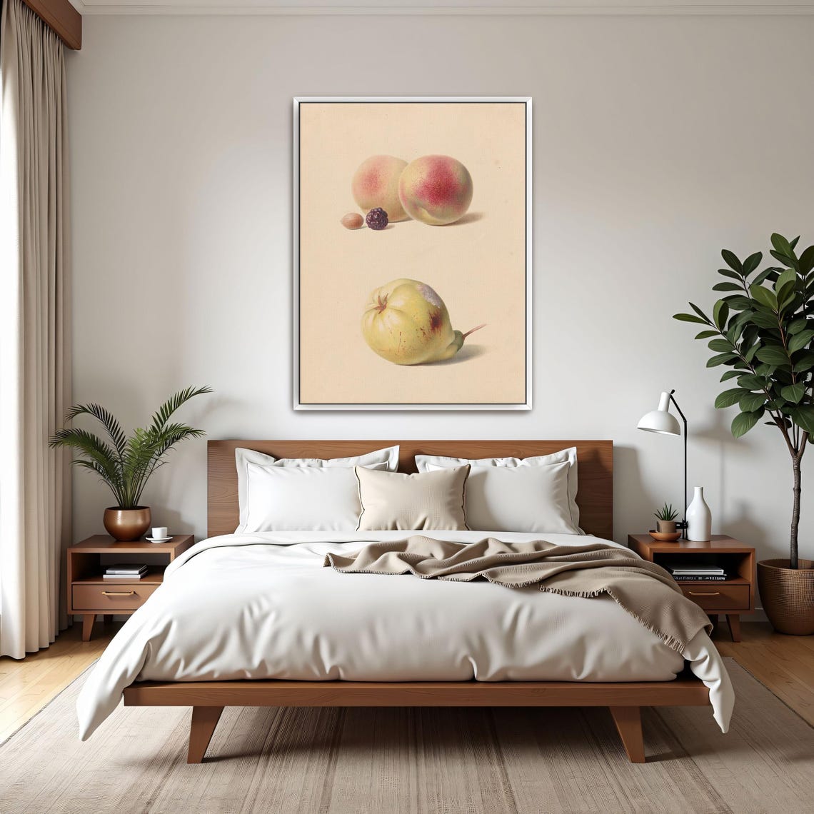 Vintage Botanical Fruit Plate Peaches Blackberry Pear Poster - Image 3