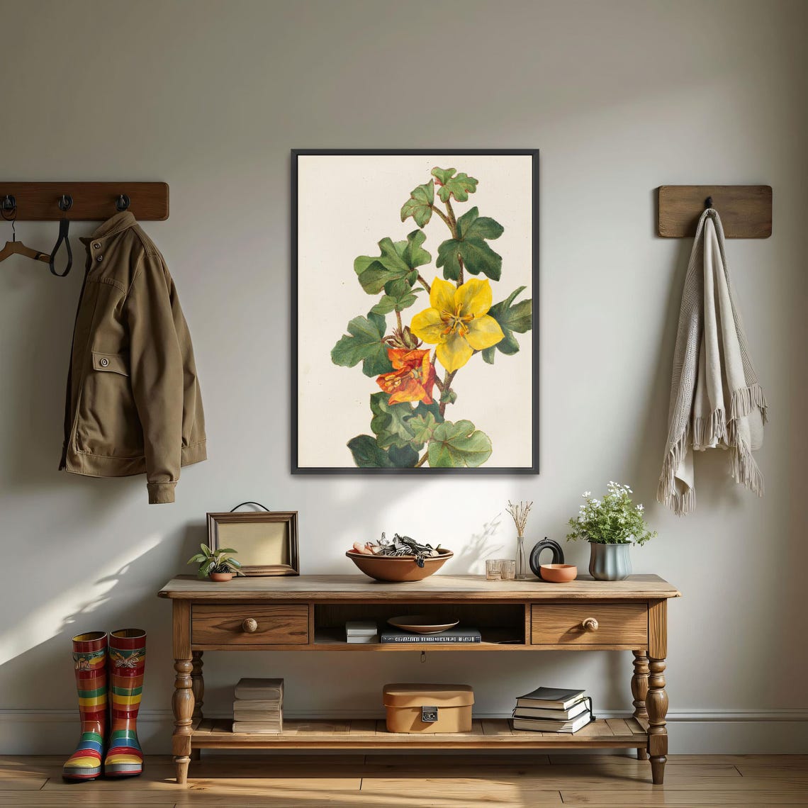 Yellow and Orange Flowers Vintage Botanical Illustration Poster - Image 4