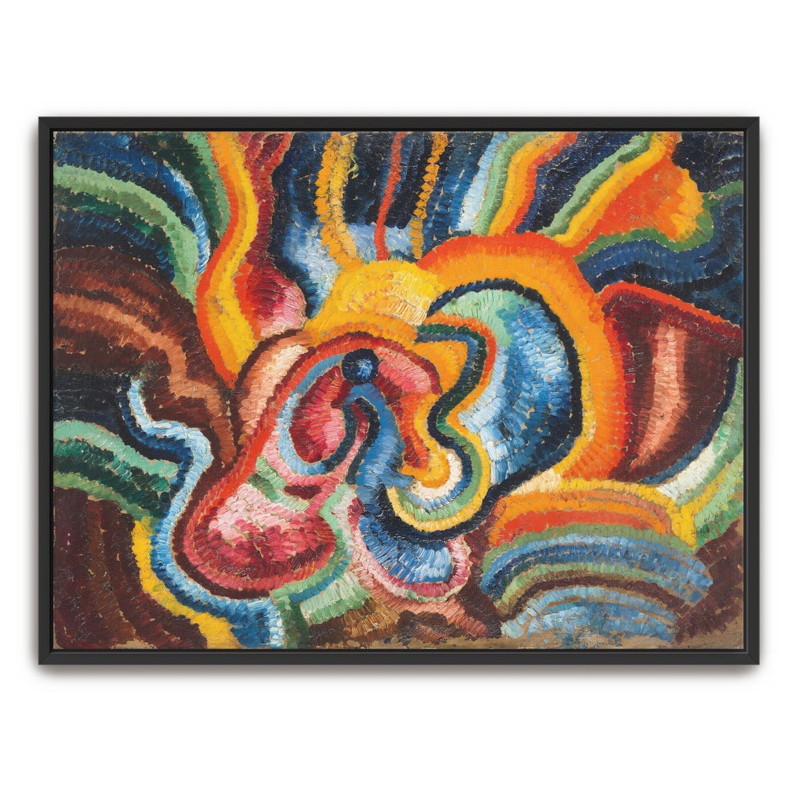 Swirling Red Blue And Orange Abstract Expressionist Oil Poster