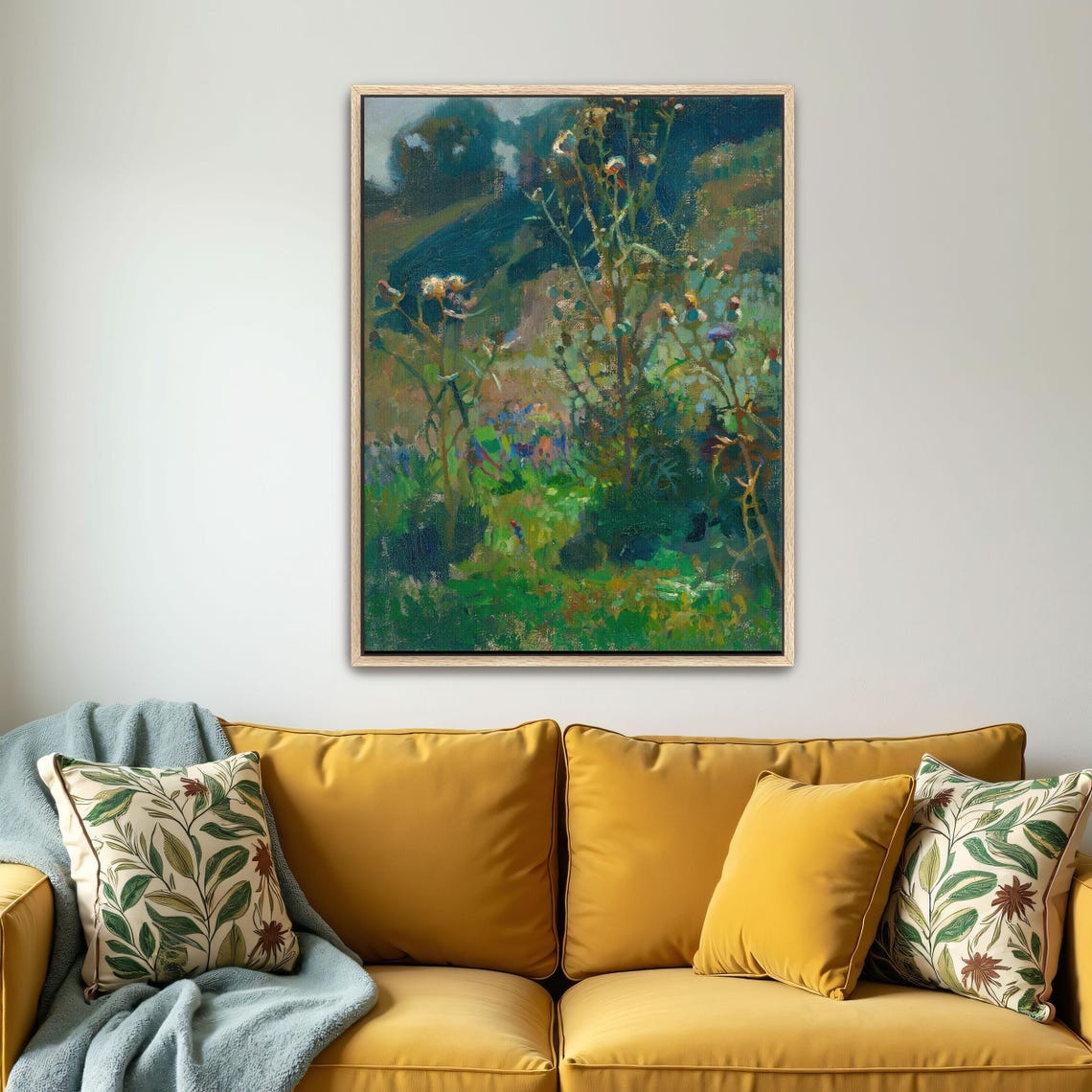 Thistles in a Green Summer Field Impressionist Wildflower Poster - Image 5