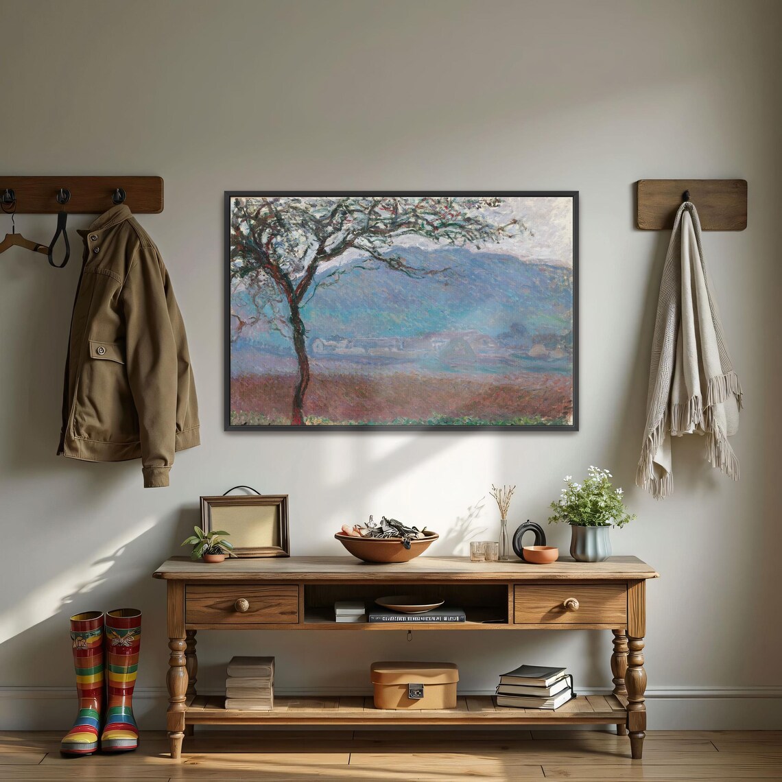 Claude Monet Solitary Tree In The Countryside At Dusk Poster - Image 3