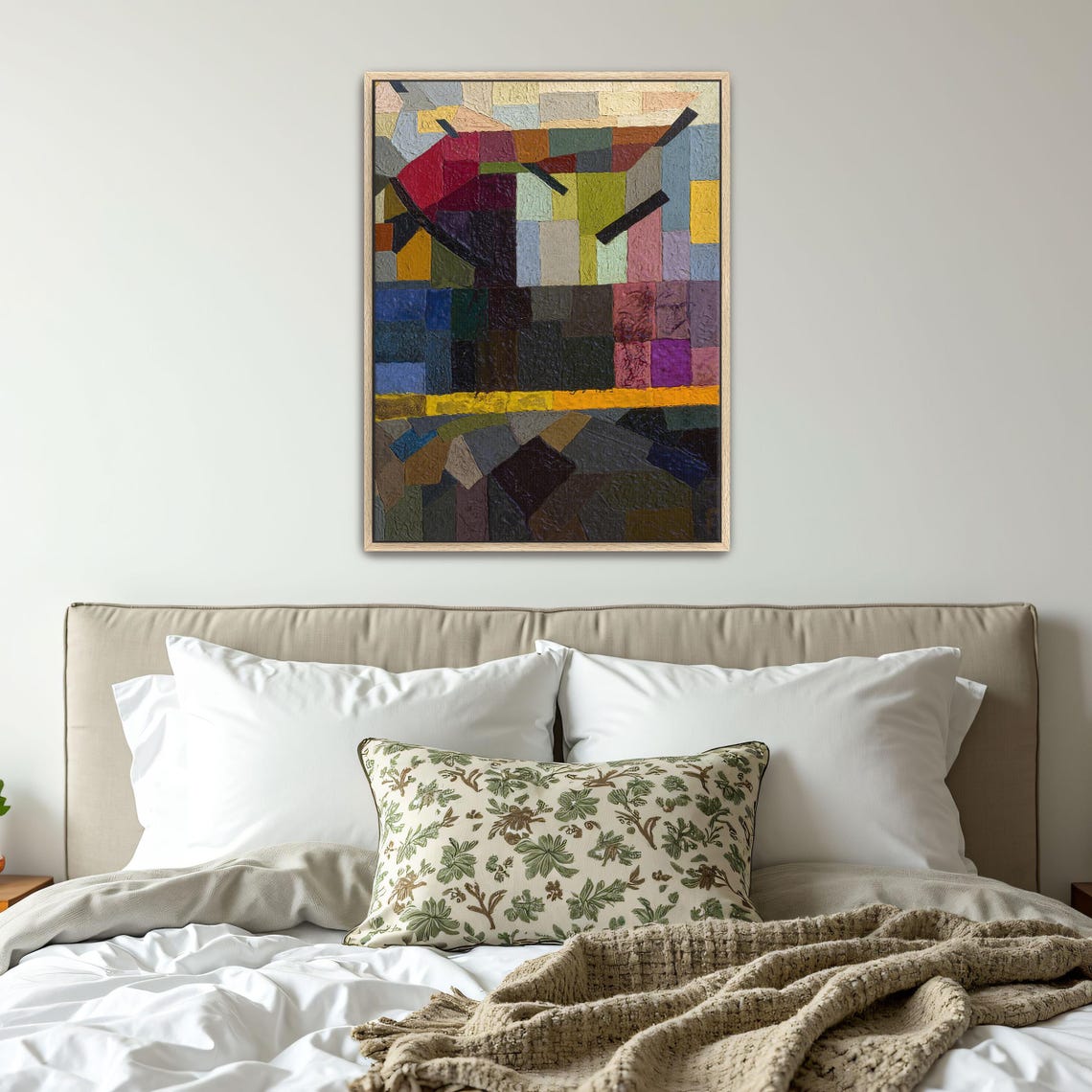 Abstract Geometric Blocks in Bold Colors Cubist Modern Poster - Image 4