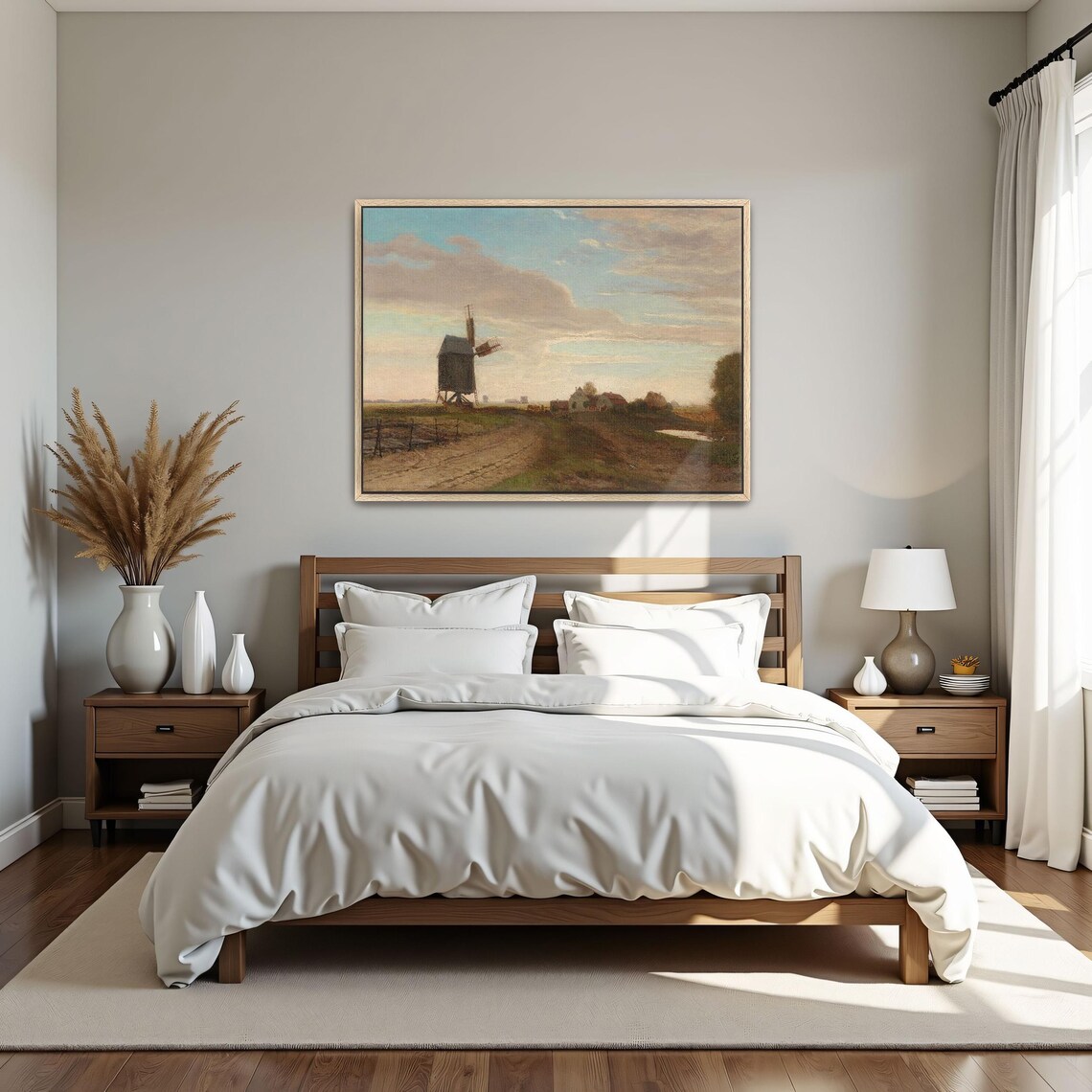 Dutch Windmill On A Country Road Under A Soft Morning Sky Poster - Image 4