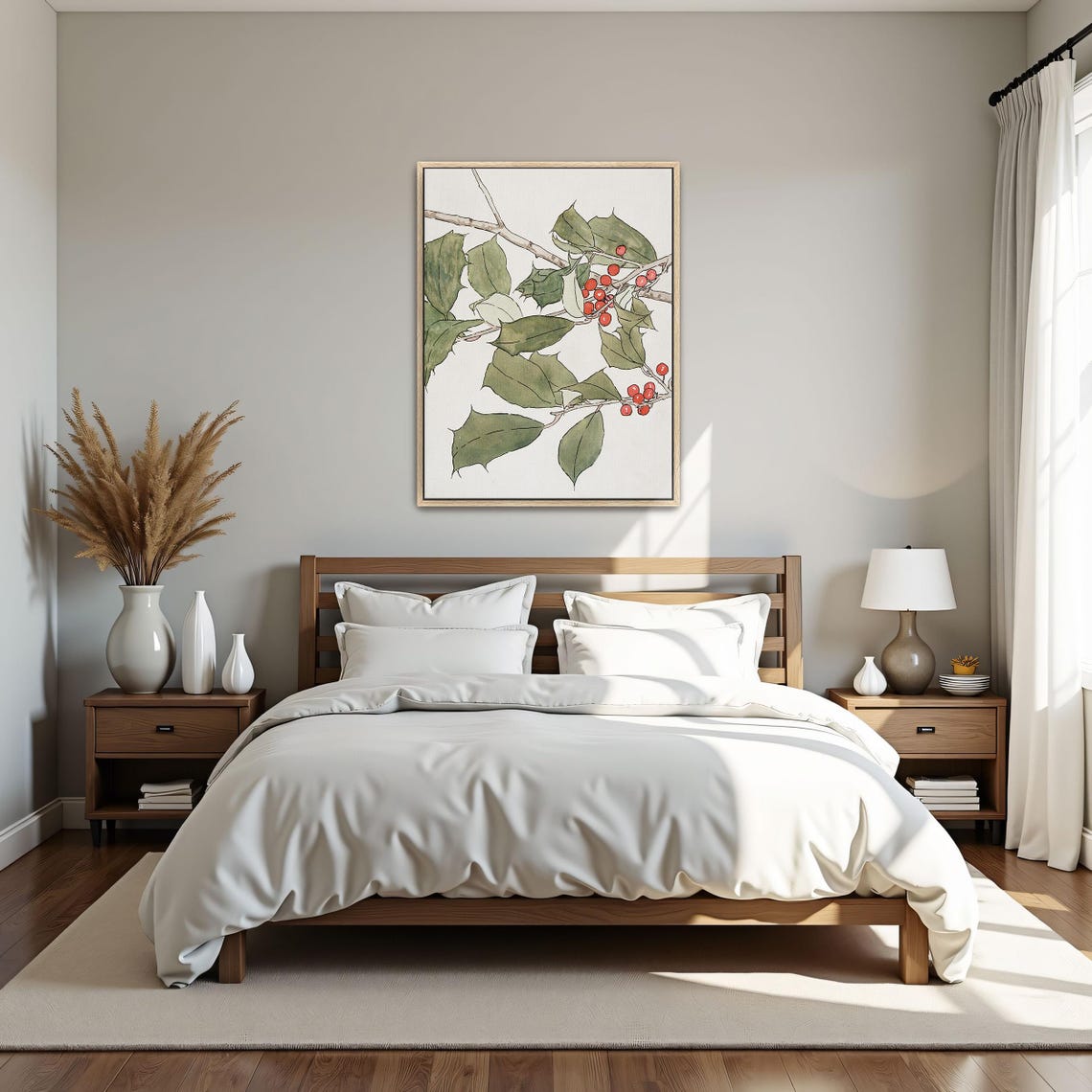 Holly Branch With Red Berries Vintage Botanical Illustration Poster - Image 5