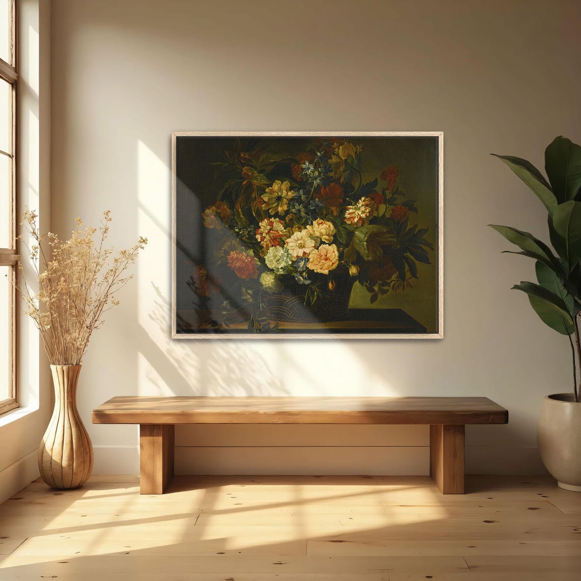 Dutch Style Floral Bouquet with Peonies Dark Still Life Art Poster - Image 5
