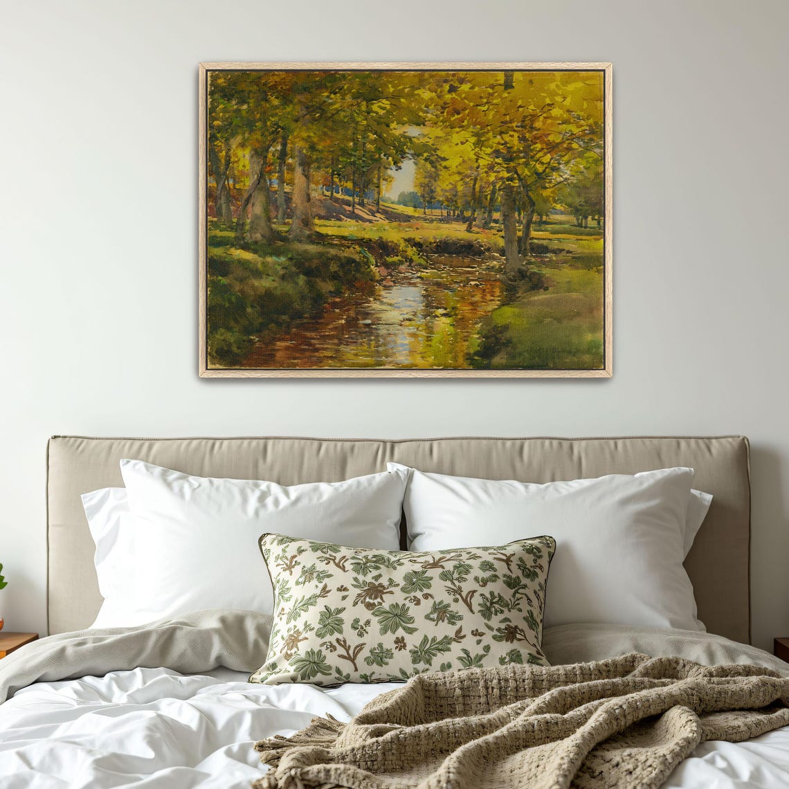 Autumn Stream Flowing Through Golden Fall Woods Landscape Poster - Image 4