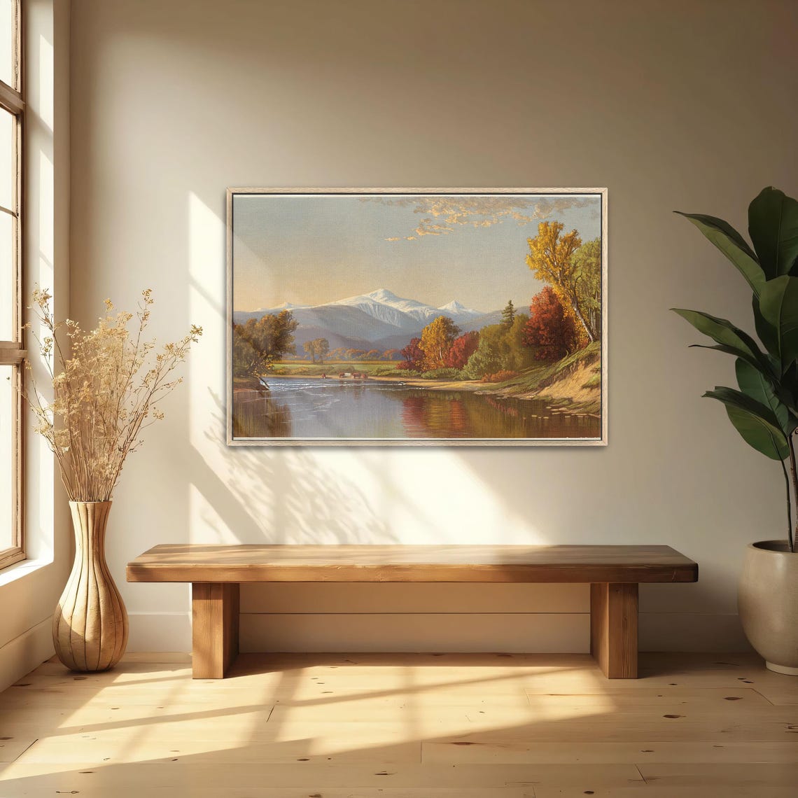 Snow Capped Autumn Mountains Reflected In A Peaceful River Poster - Image 4