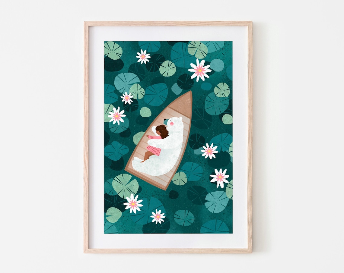 Boat Trip Children Art Print, Boho Nursery Decor