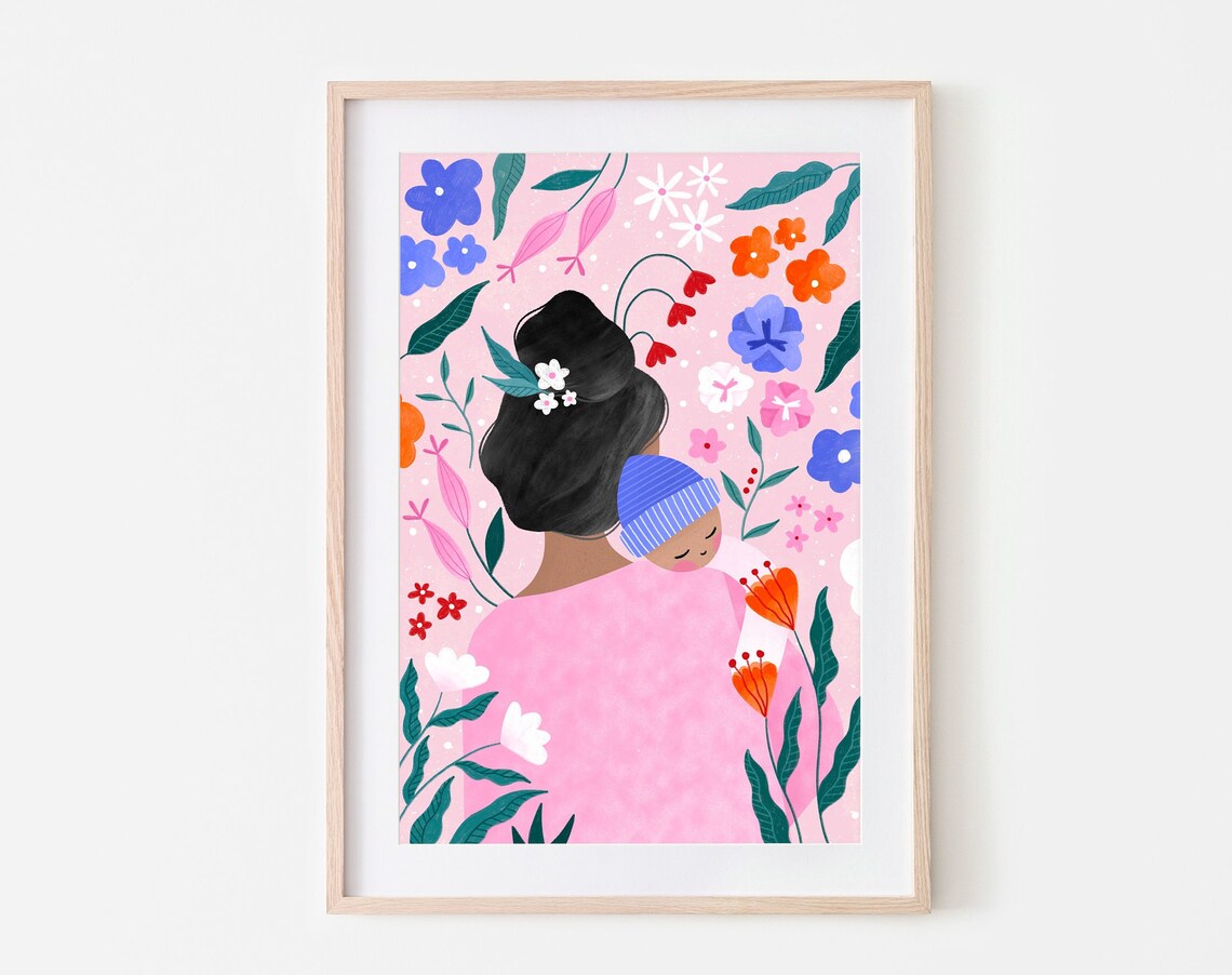 Plant Mum Motherhood Art Print, Nursery Wall Decor