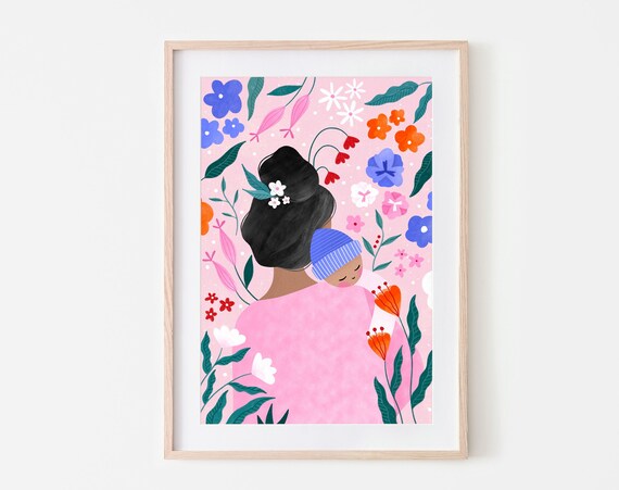 Plant Mum Motherhood Art Print, Nursery Wall Decor